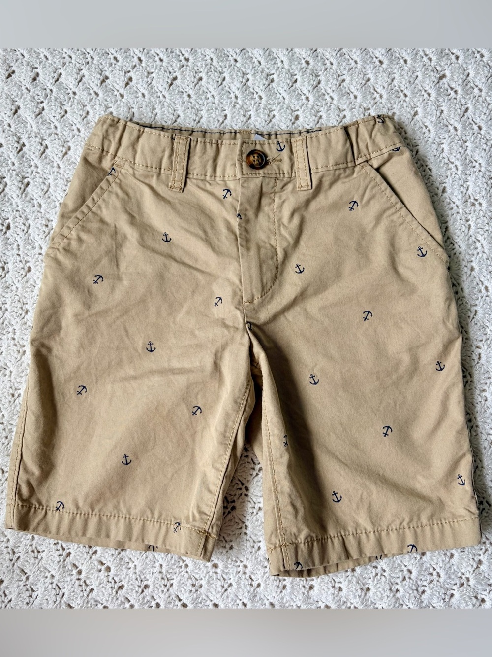 Carter’s boys khaki shorts with navy anchors- 6